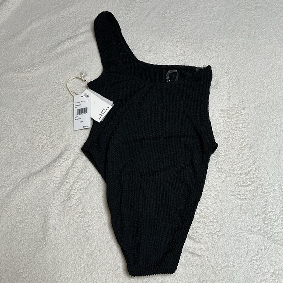 NWT! Good American Always Fits One Shoulder Bodysuit in Black‎ Size XS - Picture 4 of 9